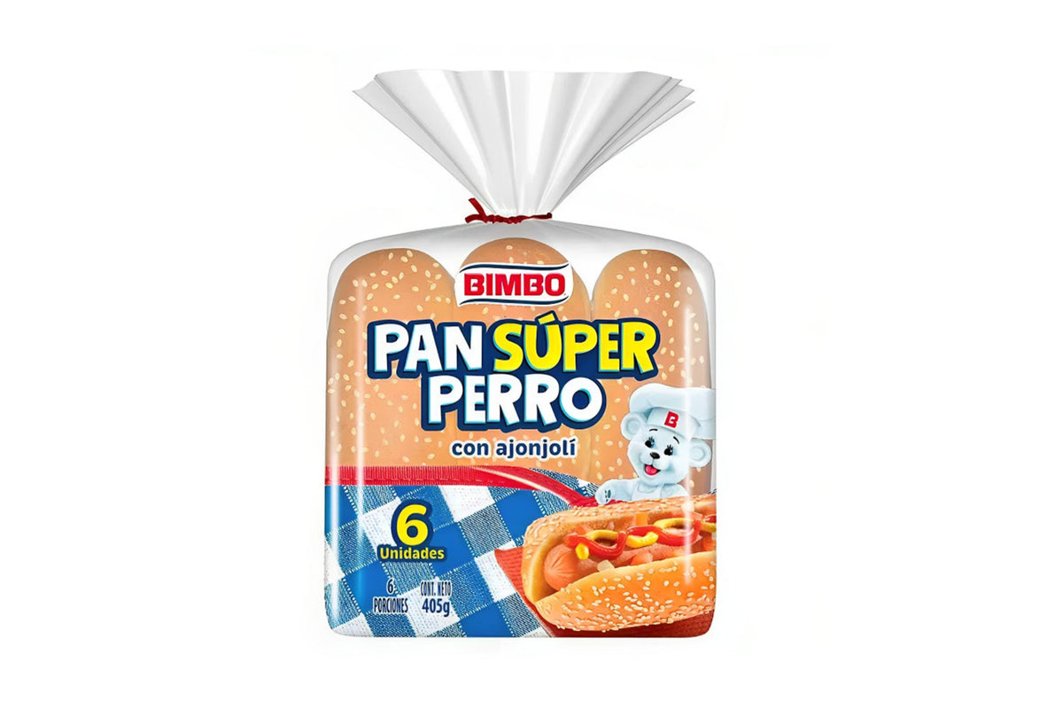 Pan Super Perro (Mediano) Bolsa 6 Unidades 405G Bimbo