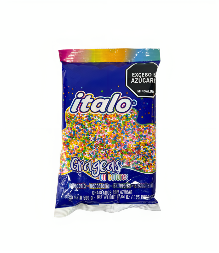 Grageas Colores Bolsa 500Gr Italo